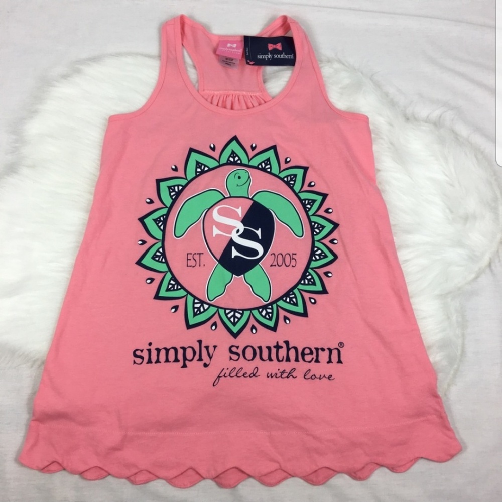 Simply Southern Racerback Scalloped Trim Tank Top